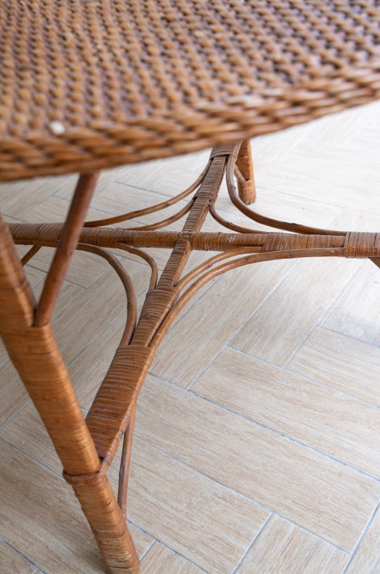 Vintage Rattan Table