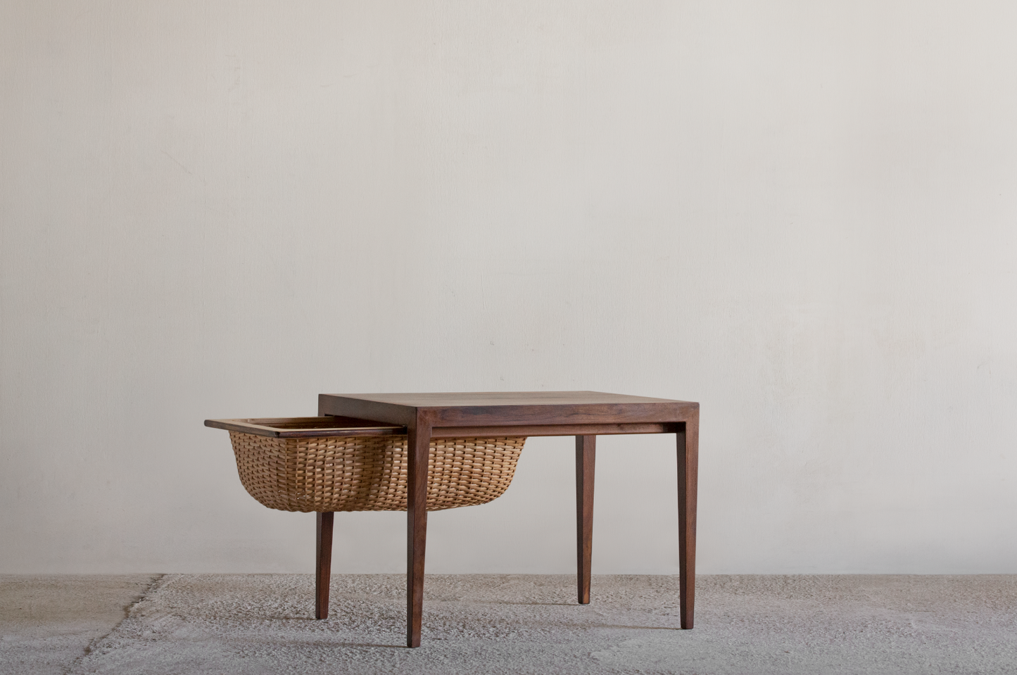 60's Vintage Rosewood Sewing Table 2
